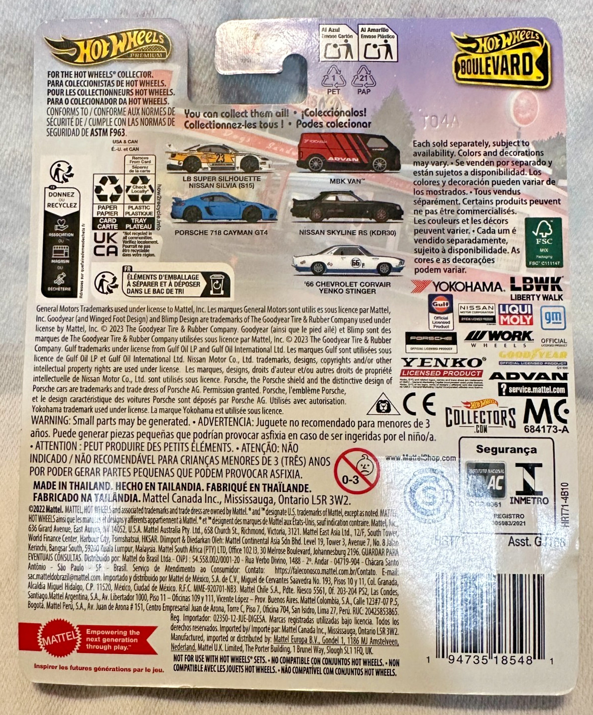 2023 HOT WHEELS – PREMIUM – BOULEVARD #93 – PORSCHE 718 CAYMAN GT4 – BLUE – VHTF
