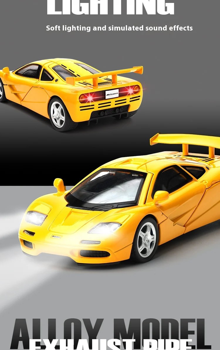 1:32 McLaren F1 Alloy Sports Car Model with Base Children’s Toy Car Collection
