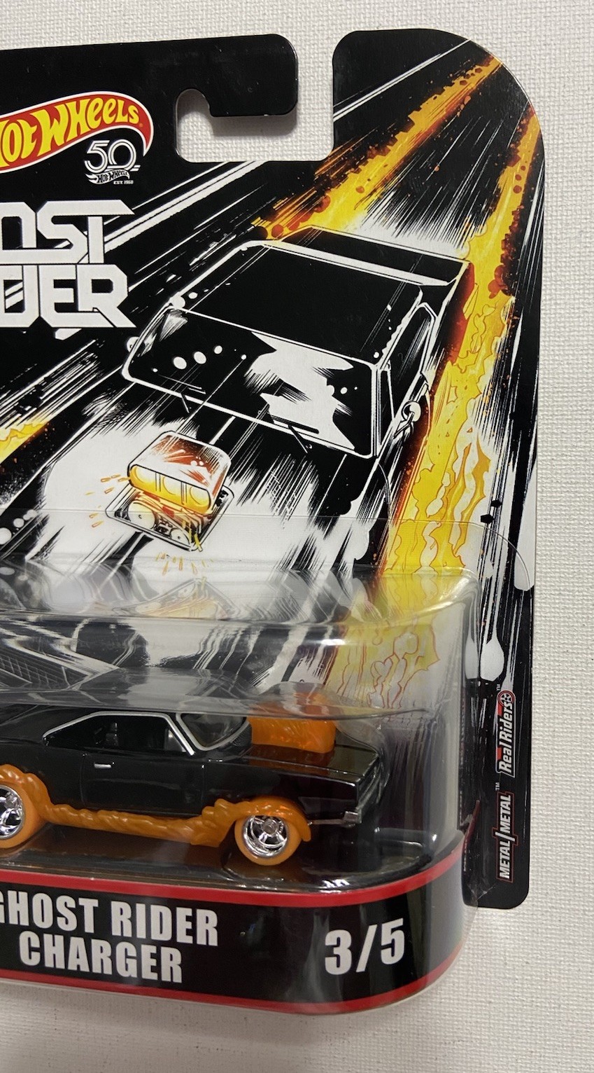 Hot Wheels Premium Retro Entertainment Marvel GHOST RIDER Charger 3/5 Mattel