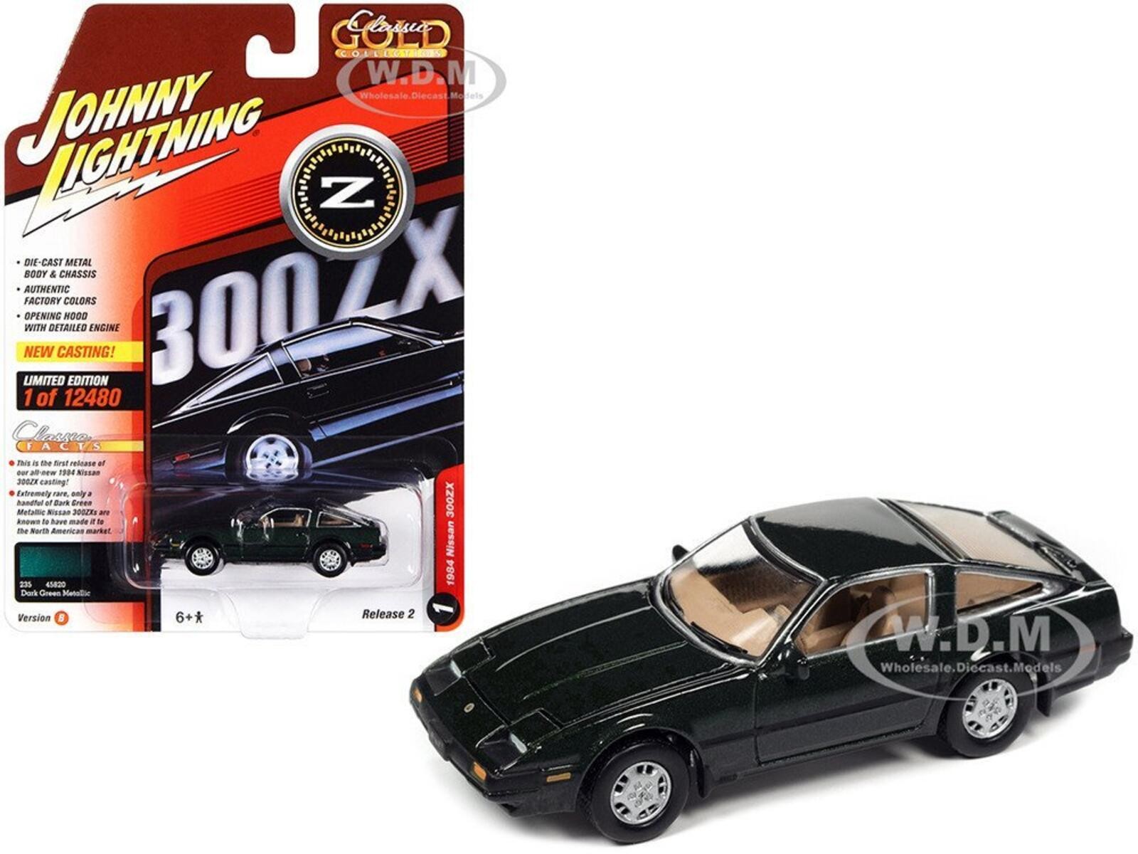 Johnny Lightning 1984 Nissan 300ZX Dark Green Metallic 1:64 Diecast Model