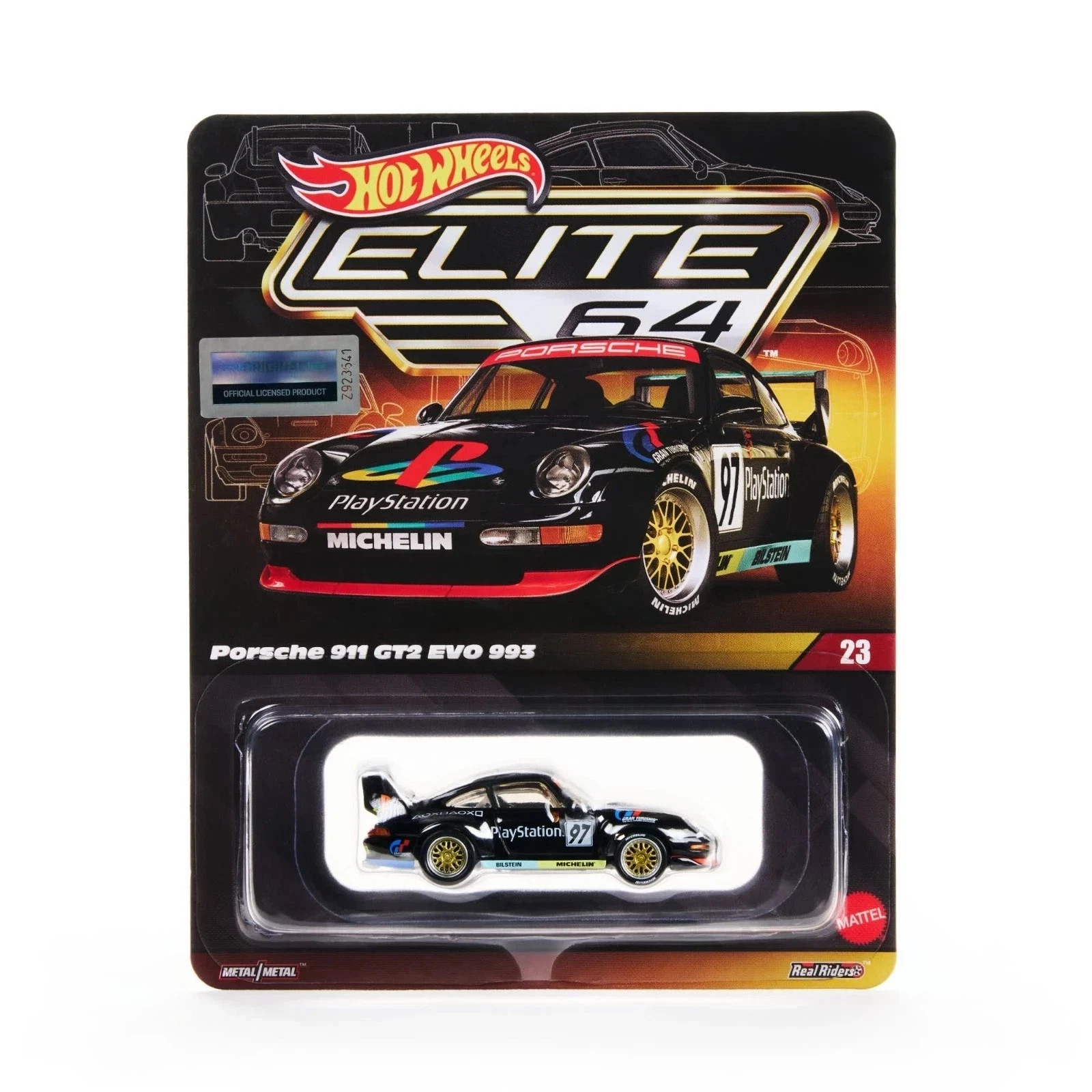 Hot Wheels Elite 64 Porsche 911 GT2 EVO 993 PlayStation Motorsport Fast Ship