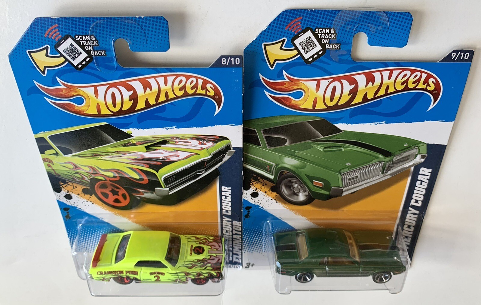 Hot Wheels 2012 KMART COLOR VARIATIONS ‘68 Mercury Cougar ‘69 Cougar Eliminator
