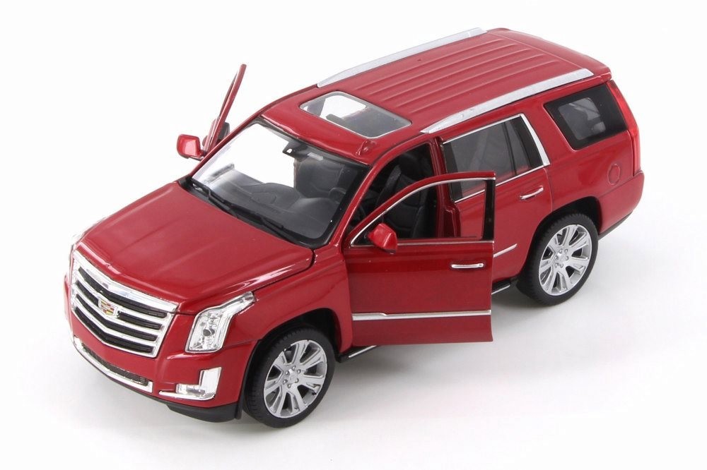 2017 Cadillac Escalade, Red – Welly 24084/4D – 1/24 Scale Diecast Model Toy Car