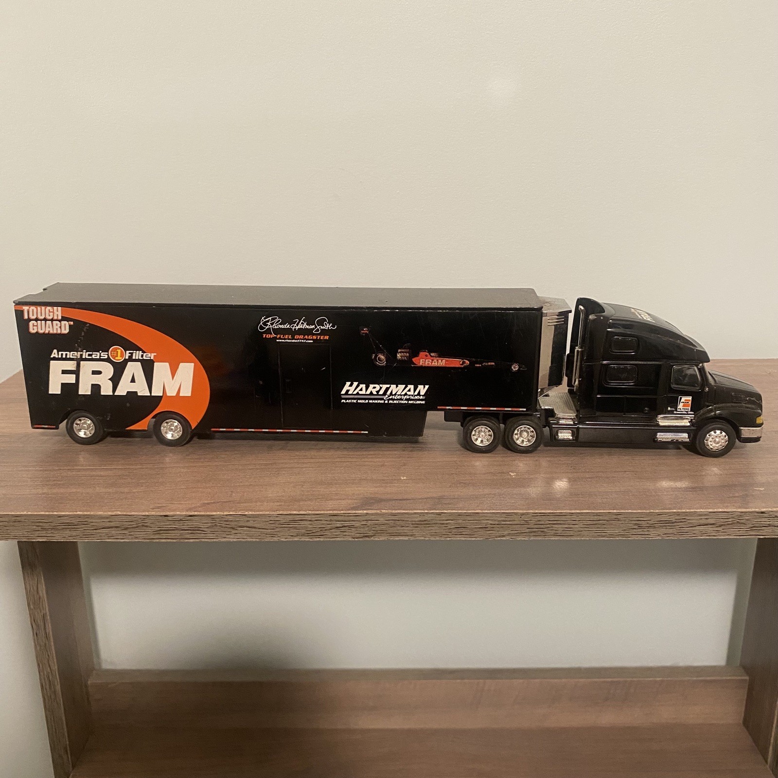 TFD Rhonda Hartman Smith FRAM Semi Freightliner Tractor Trailer Diecast Orange