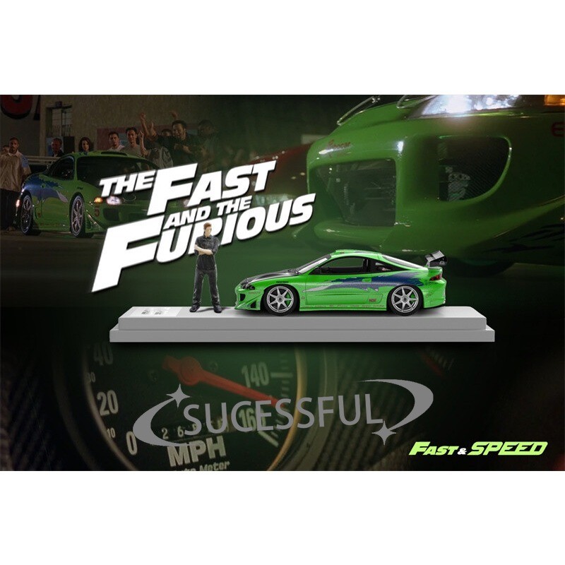 1:64 Fast Speed FS Eclipse D30 Robocar FNF Green Diecast Car Model