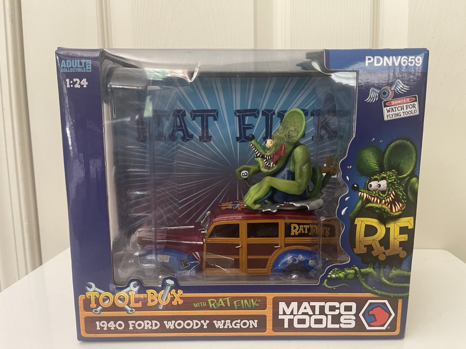 Matco Tools 1:24 Tool Box w/ Rat Fink 1940 Ford Woody Wagon #PDNV659 NEW Sealed