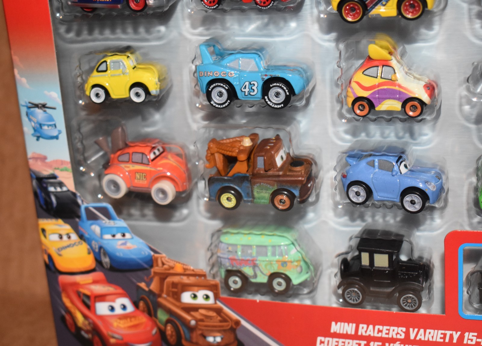 Disney Pixar Cars Mini Racers VARIETY CARLA VELOSO,SALLY,LUIGI, 15 Pack LOT 2NEW