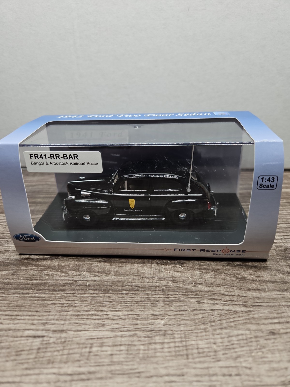 First Response 1/43 Bangor & Aroostook Railroad Police 1941 Ford 2 Door Sedan