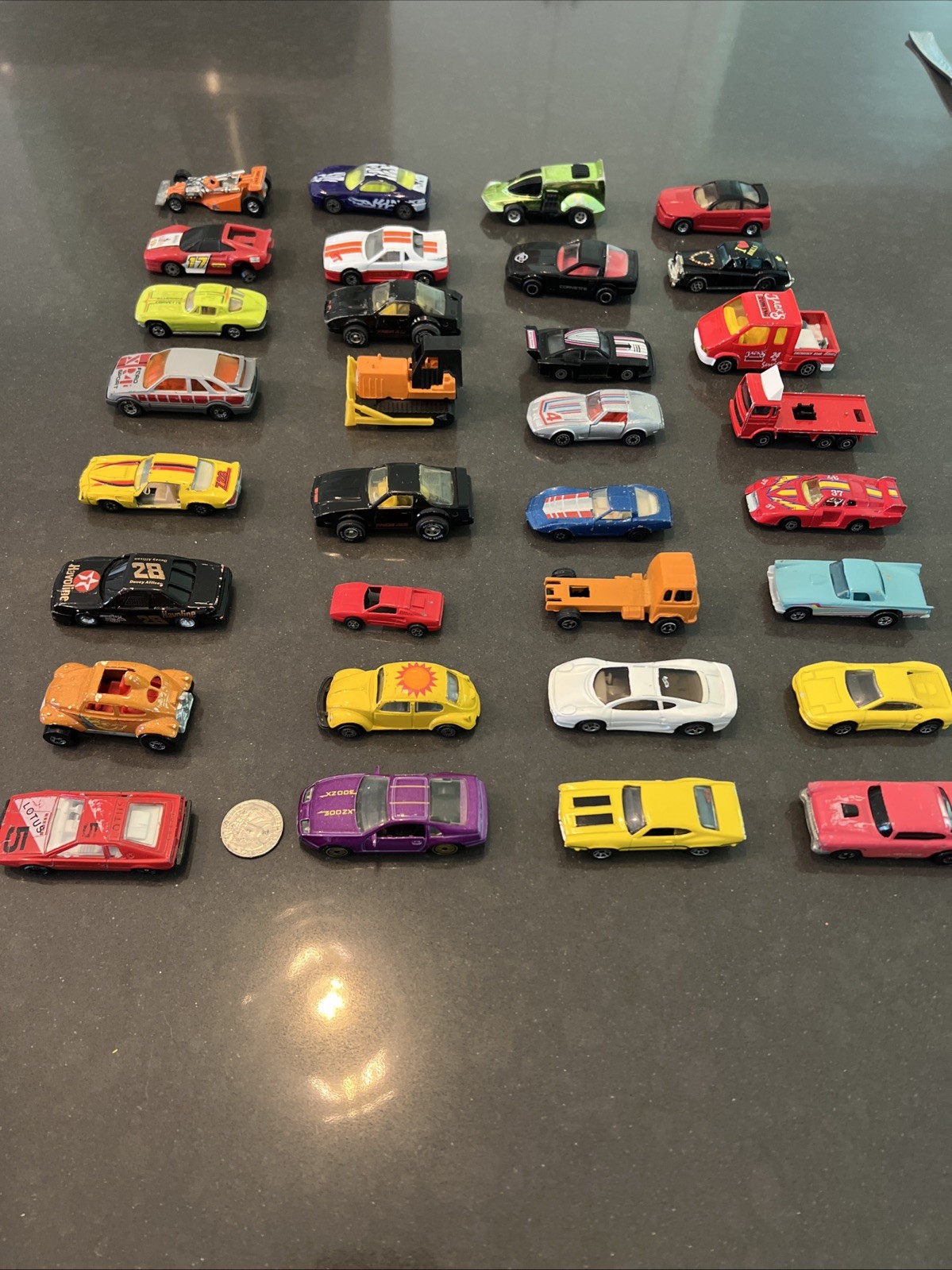 Lot Of 32 Diecast & Plastic Vintage Cars Trucks Mixed Brands See Description