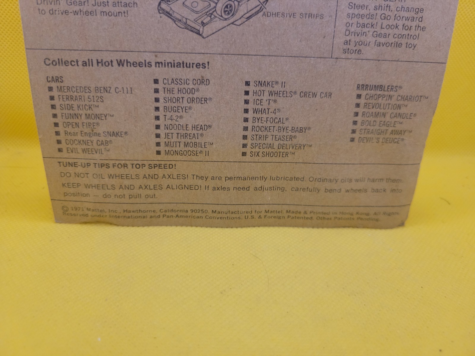 Hot Wheels Red Lines Rear Engine Snake Dragster on Card with Protector