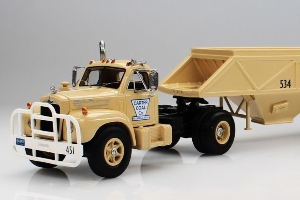 CHOSE MACK B-61T SWB Semi tractor truck bottom dump trailer NEO RESIN 1/64 n DCP