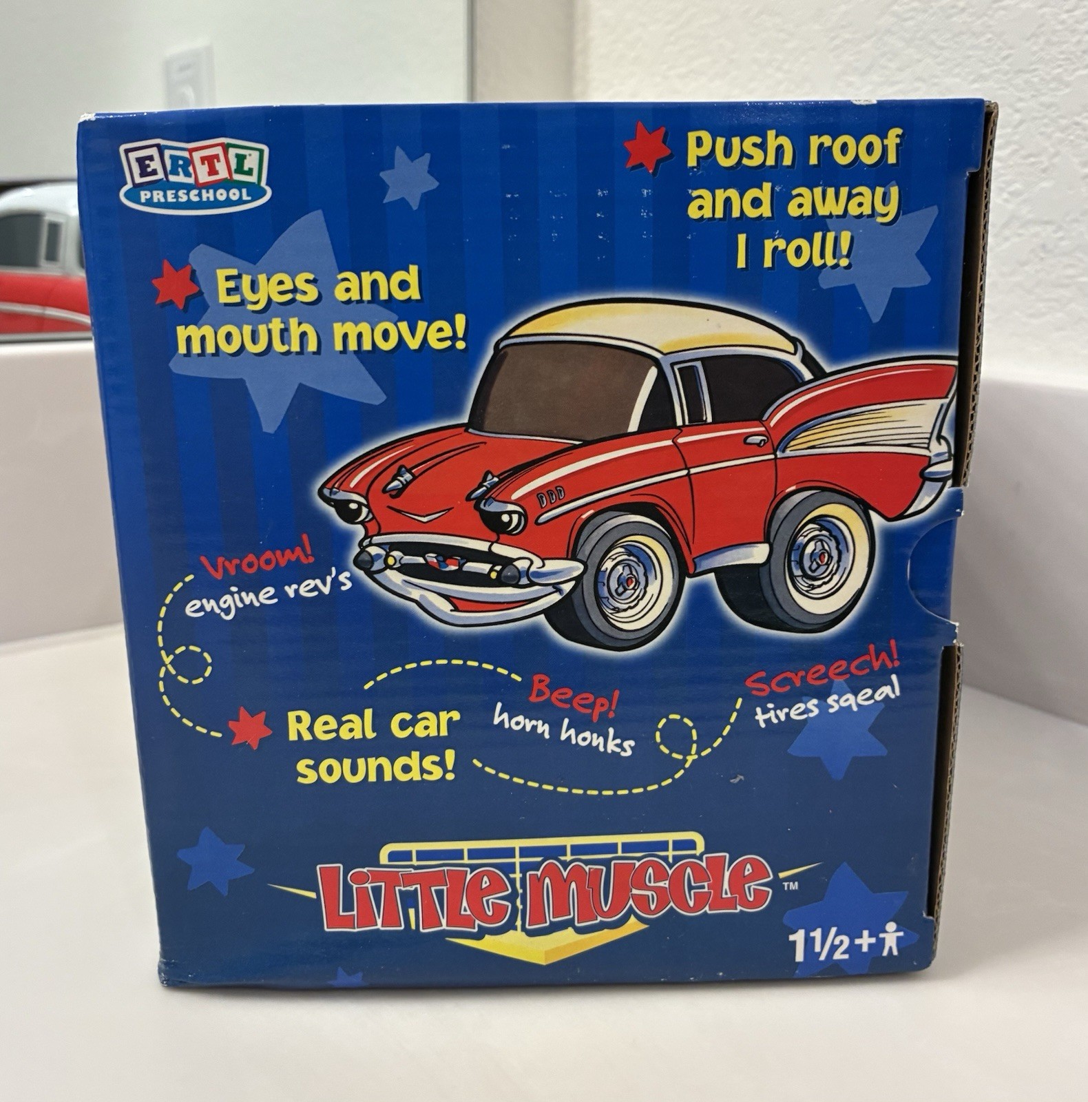 Ertl Preschool Little Muscle Push ‘N Roll Revie & Kevin Red 1957 Chevy Bel Air