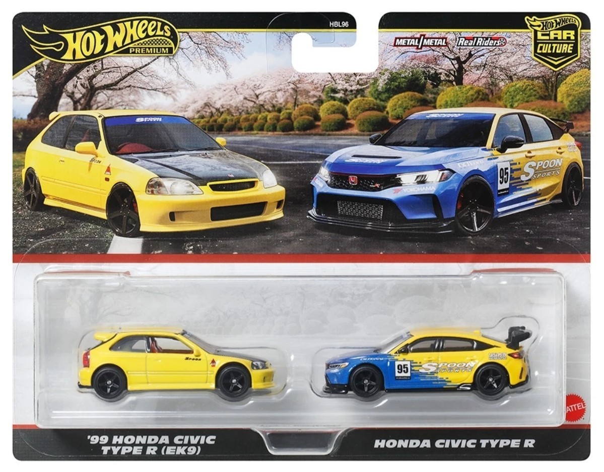 Hot Wheels Premium 2-Pack ’99 Honda Civic Type R EK9 & Honda Civic Type R Spoon