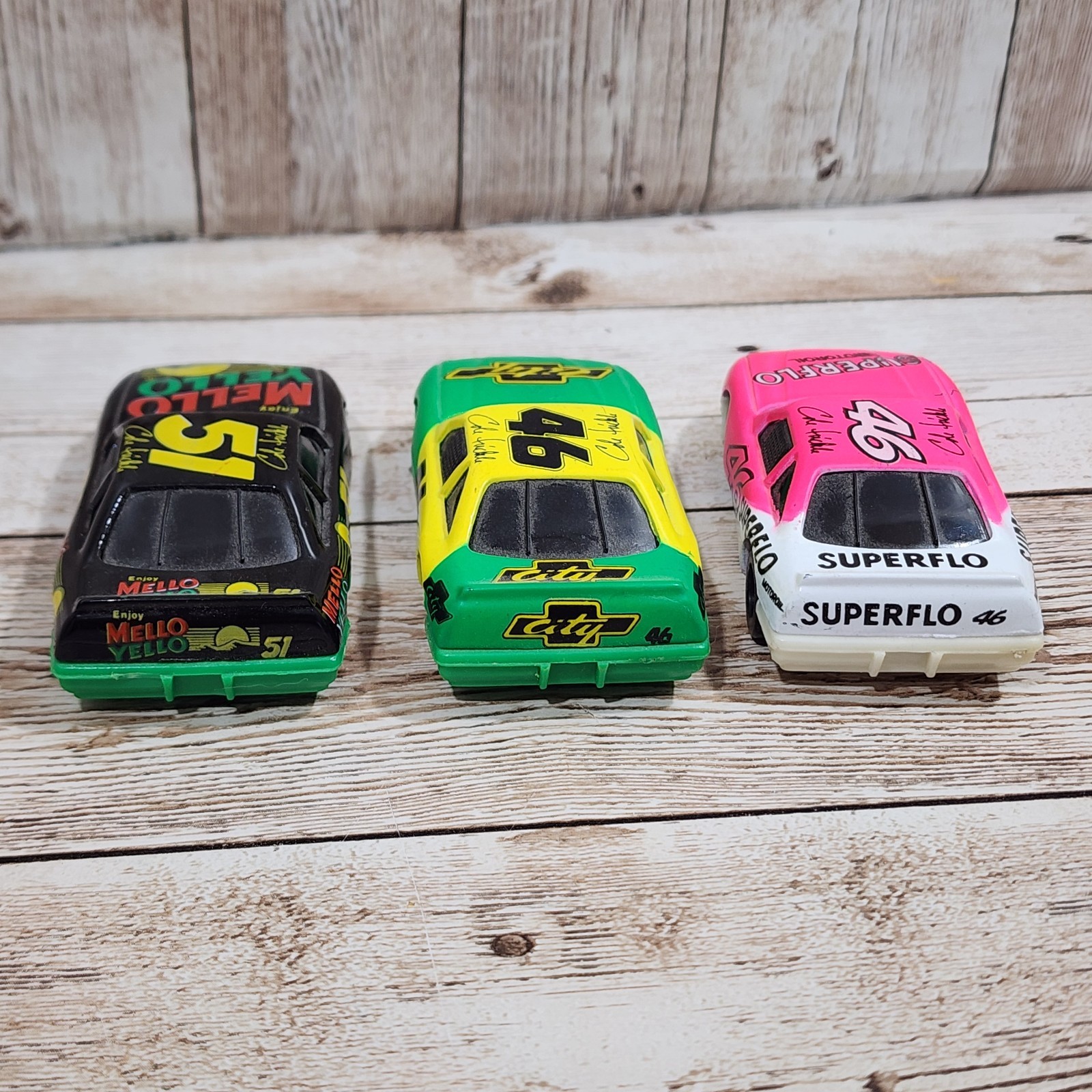 3 Different Racing Champions 1:64 Scale 1990 Superflo City Mello Yellow