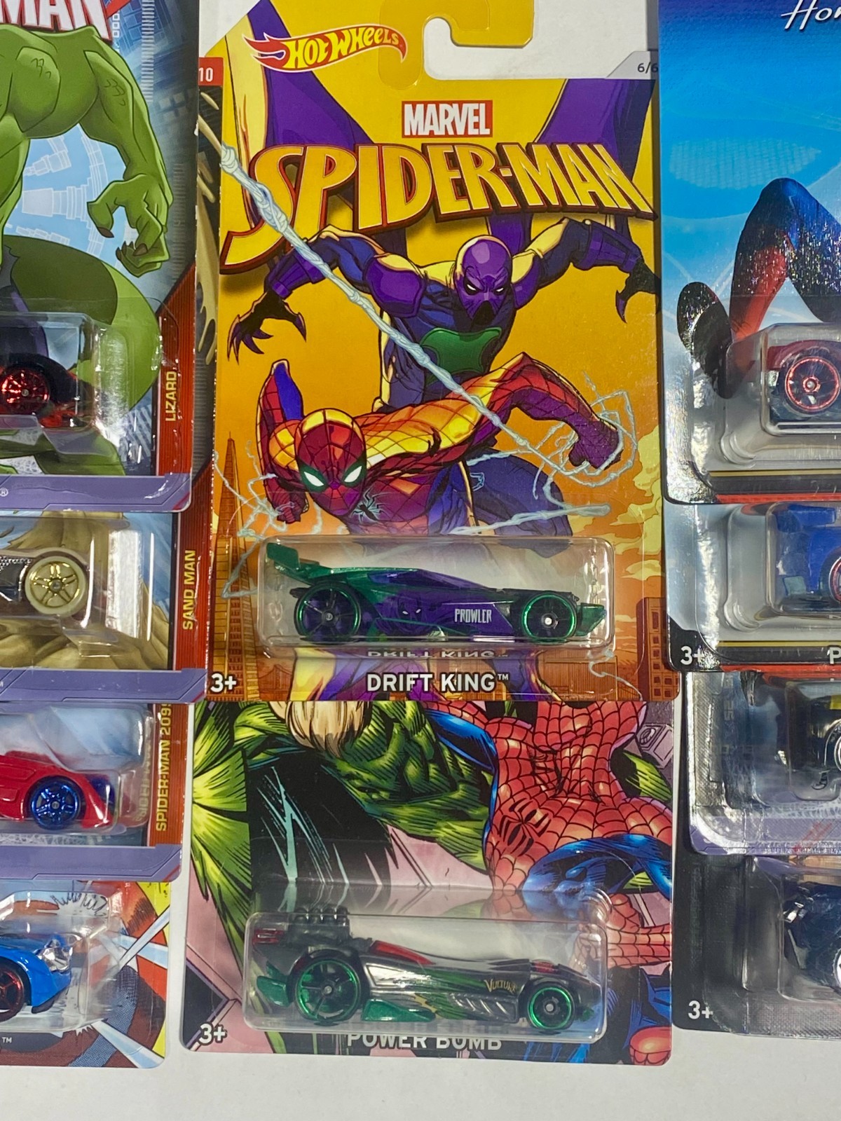 Hot Wheels Marvel Spider-Man an Captain America lot of 10 cars Variety SEALED A1