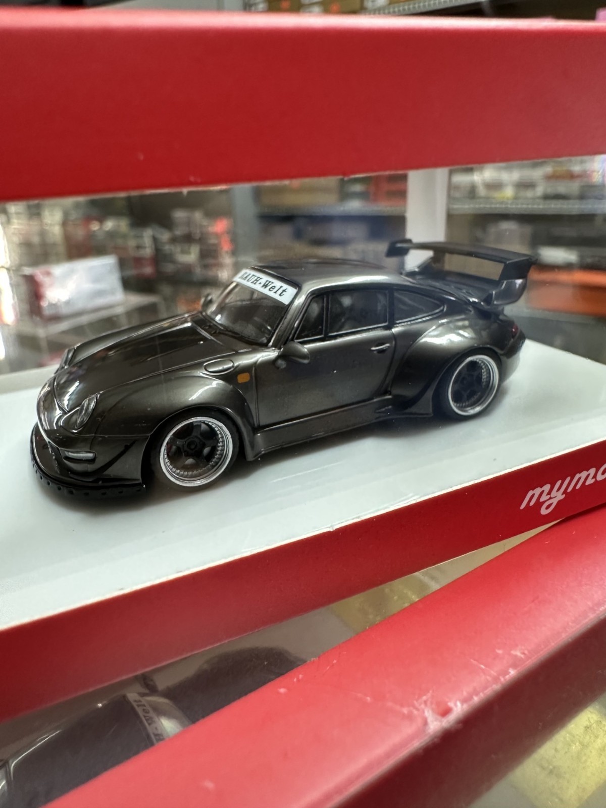 PORSCHE RWB 993 CHROME PEARL GRAY 1/64 DIECAST CAR MODEL BY MY MODEL COLLECT MC