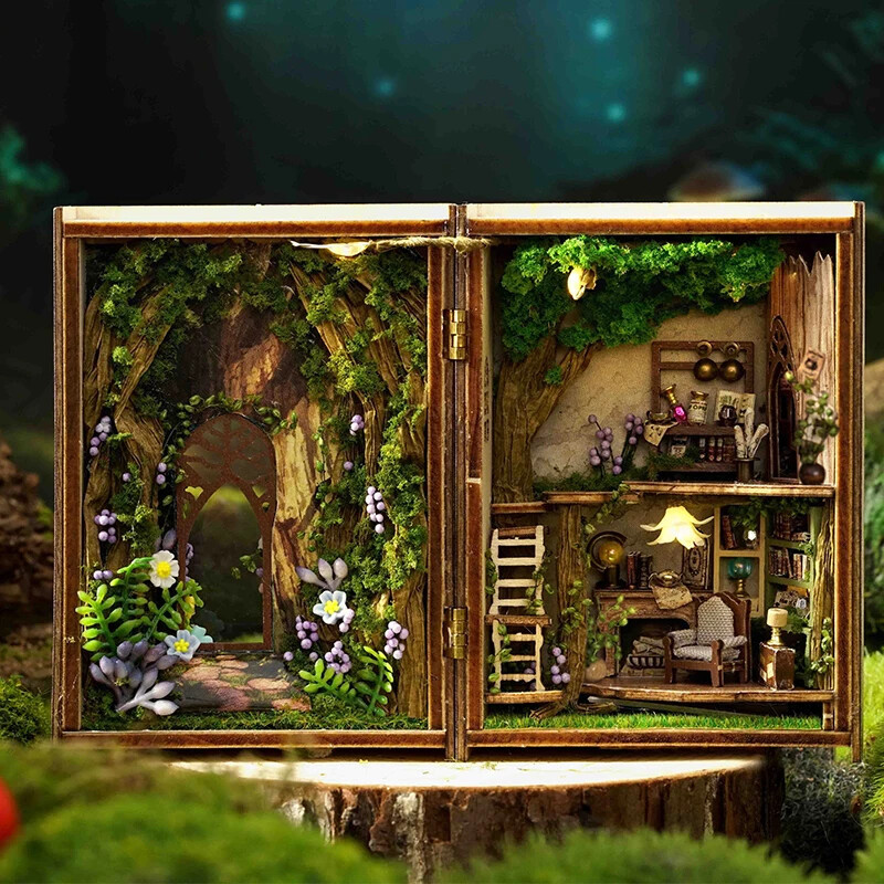 DIY Wooden Dollhouse Kit Furniture LED Lighting Wooden Building Model Gifts