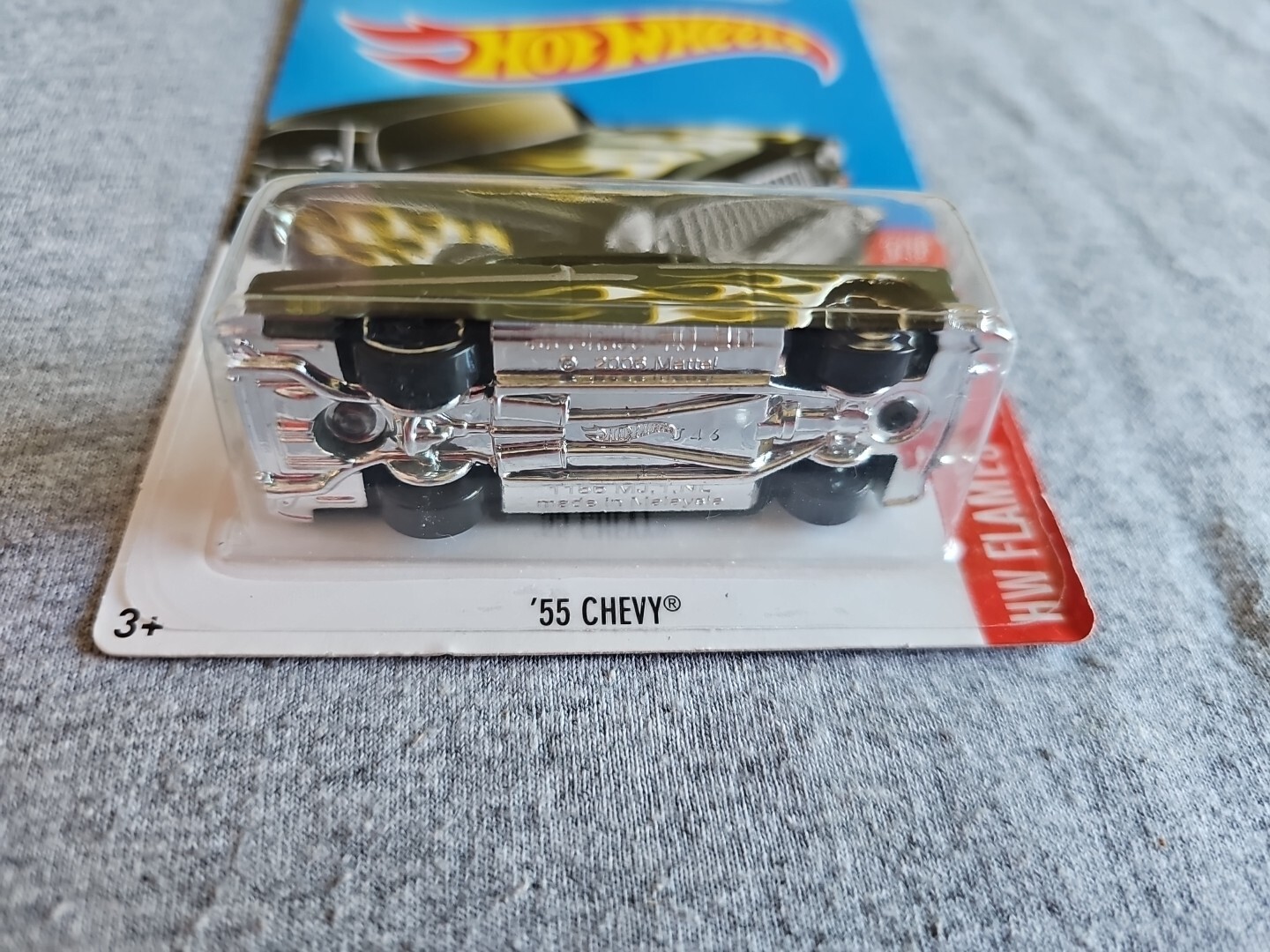 2017 Hot Wheels 55 CHEVY Dark Green ?/365 LITTLE BEND Flames KMART COLOR