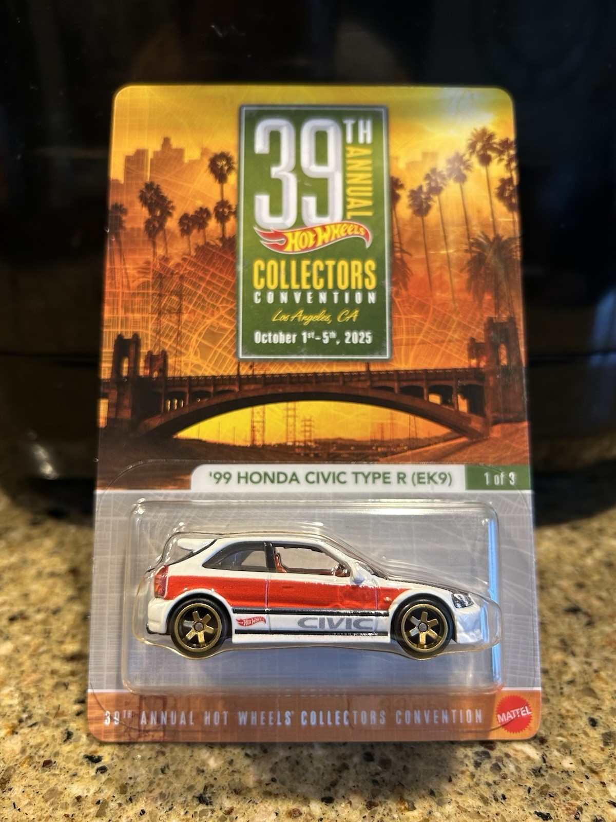 Hot Wheels 99 Honda Civic Type R EK9 39th Los Angeles Convention No. 1207/6200