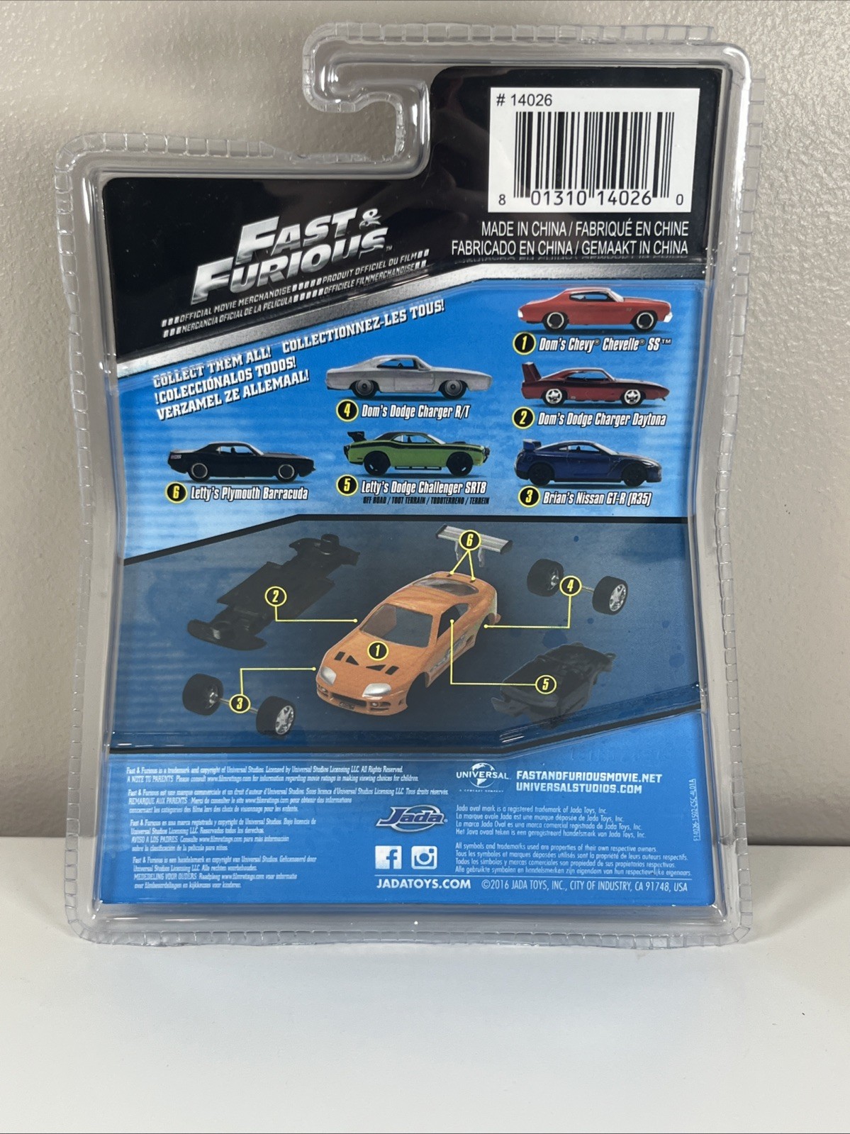 JADA 2016 Fast & Furious Build ‘N Collect Dom’s Silver Dodge Charger R/T F7 (D)
