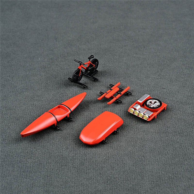 CM Model 1/64 Scale Car Accessories Top Luggage Bike Kayak 5pcs/Set DIY Car Part