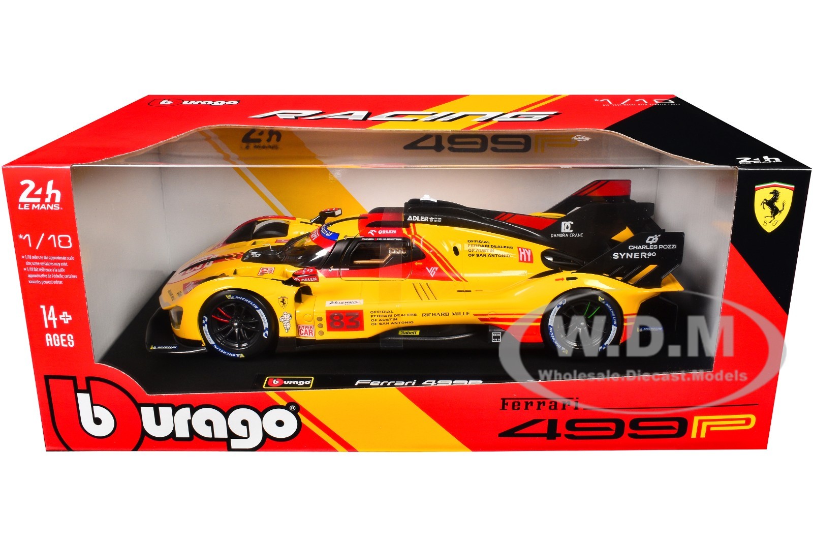 FERRARI 499P #83 “24H OF LE MANS” (2024) 1/18 DIECAST MODEL CAR BY BBURAGO 16304