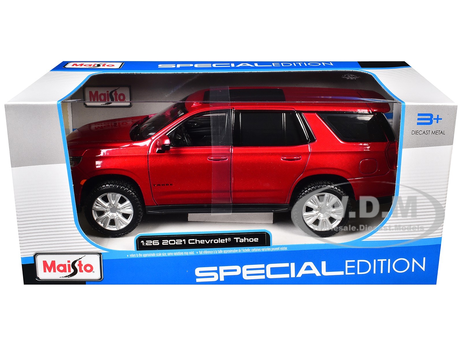 2021 CHEVROLET TAHOE RED METALLIC 1/26 DIECAST MODEL CAR BY MAISTO 31533