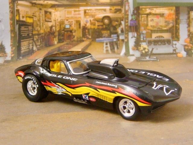 Supercharged 427 V8 1967 Corvette Pro Street Dragster 1/64 Scale Limited Edit R