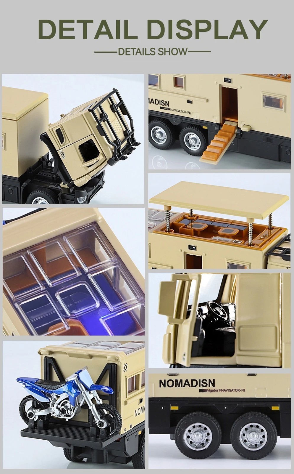 1:24 Benz Camper RV Motorhome Toy Model Car Diecast Pull Back Toy Sound Light