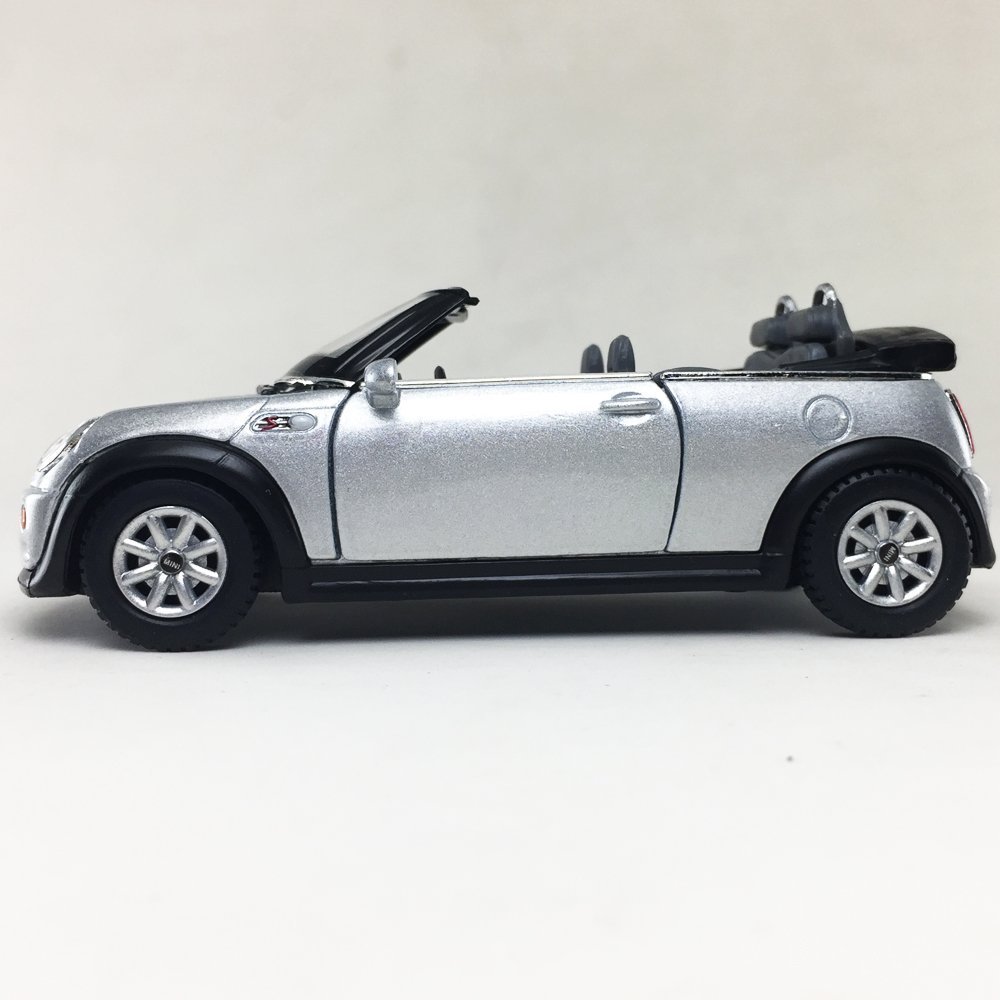 New 5″ Kinsmart Mini Cooper S Convertible Diecast Model Toy Car 1:28 Silver