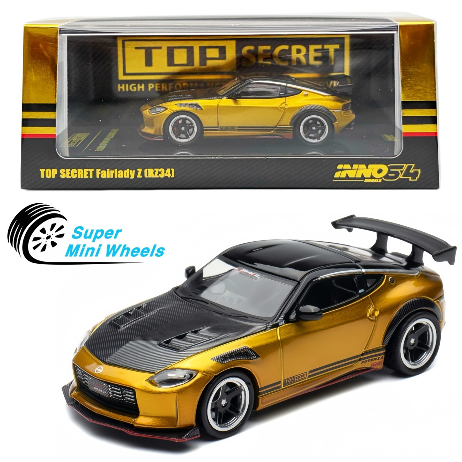 INNO64 1:64 Top Secret Fairlady Z RZ34 Gold