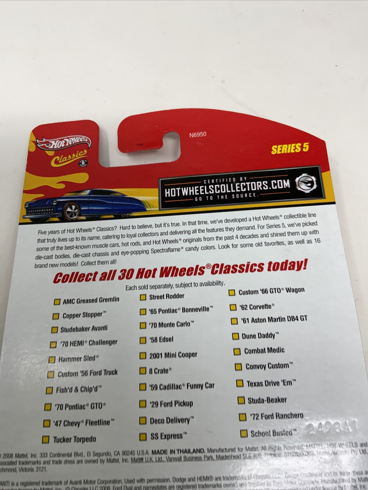 2009 Hot Wheels Classics Series 5 Hammer Sled Red Version #5/30 New 1:64