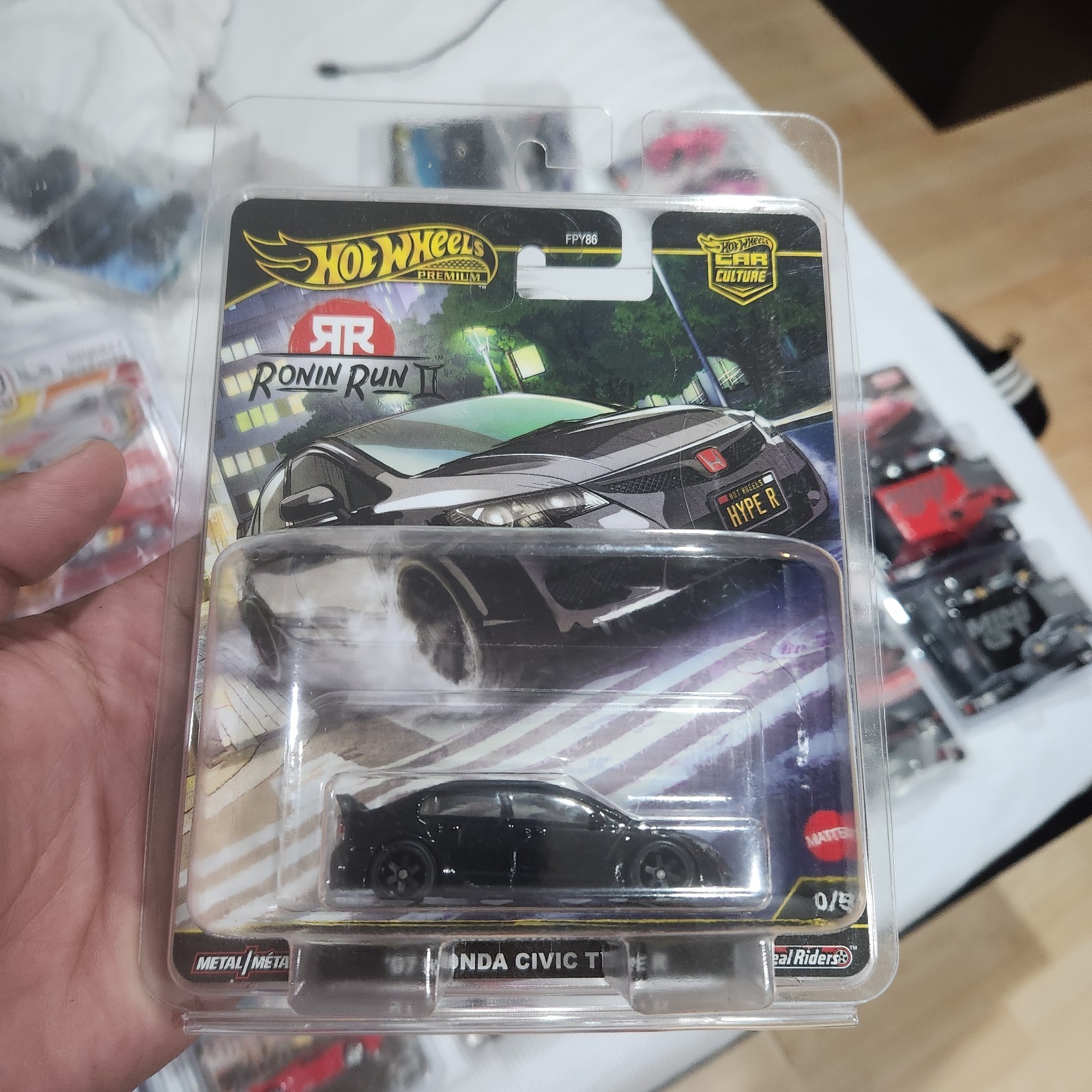 Hot Wheels Car Culture Ronin Run II ’07 Honda Civic Type R Black 0/5 Chase