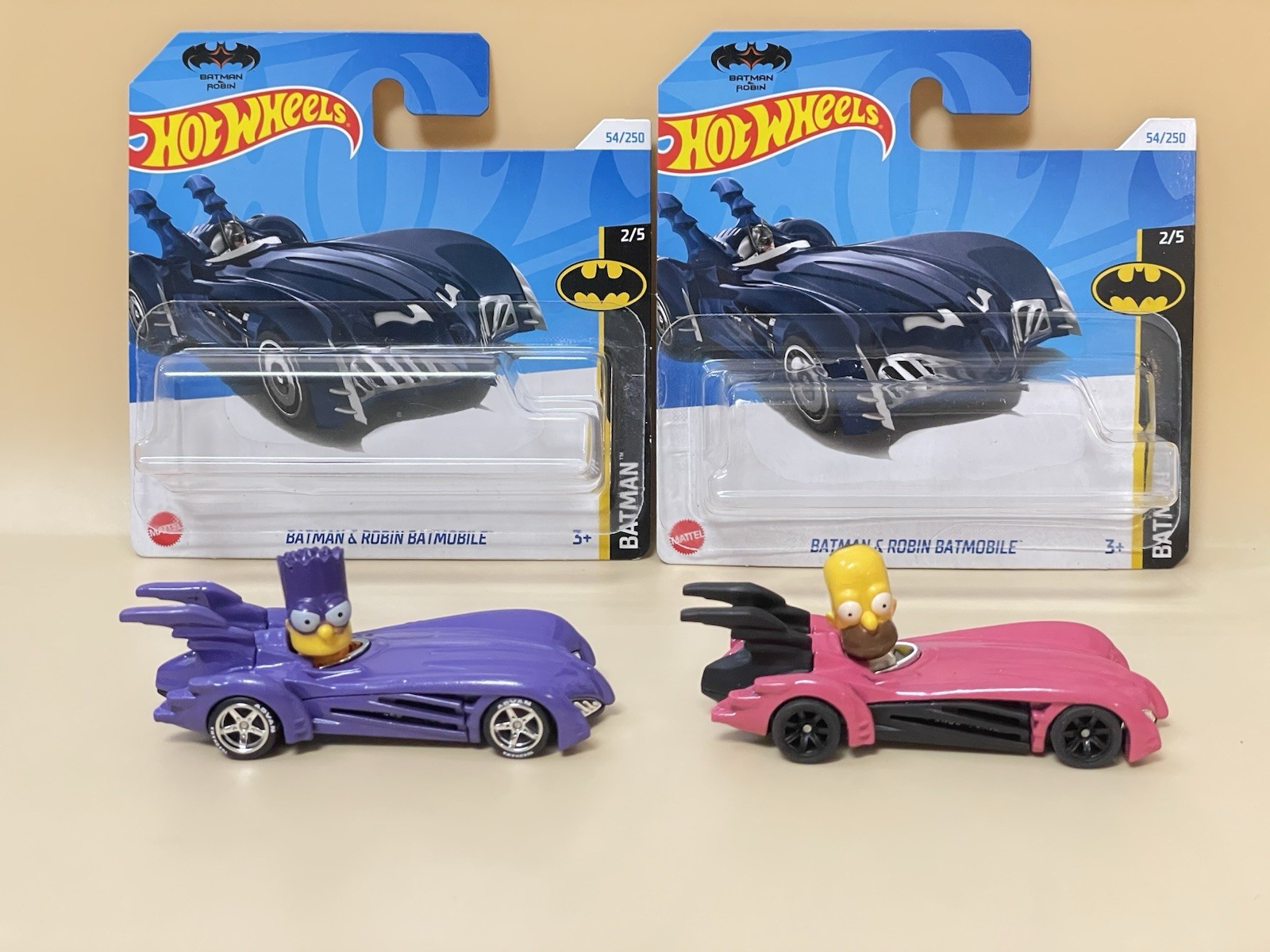 Hot Wheels The Simpsons Family Batmobile CUSTOM + CUSTOM Bartmobile