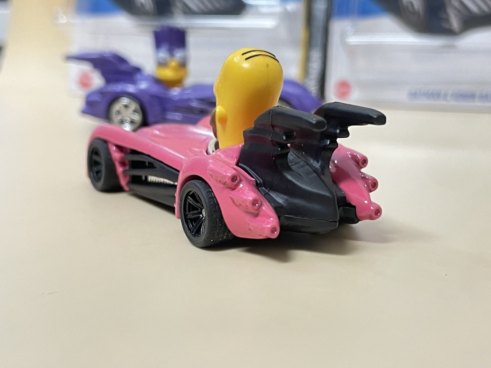 Hot Wheels The Simpsons Family Batmobile CUSTOM + CUSTOM Bartmobile