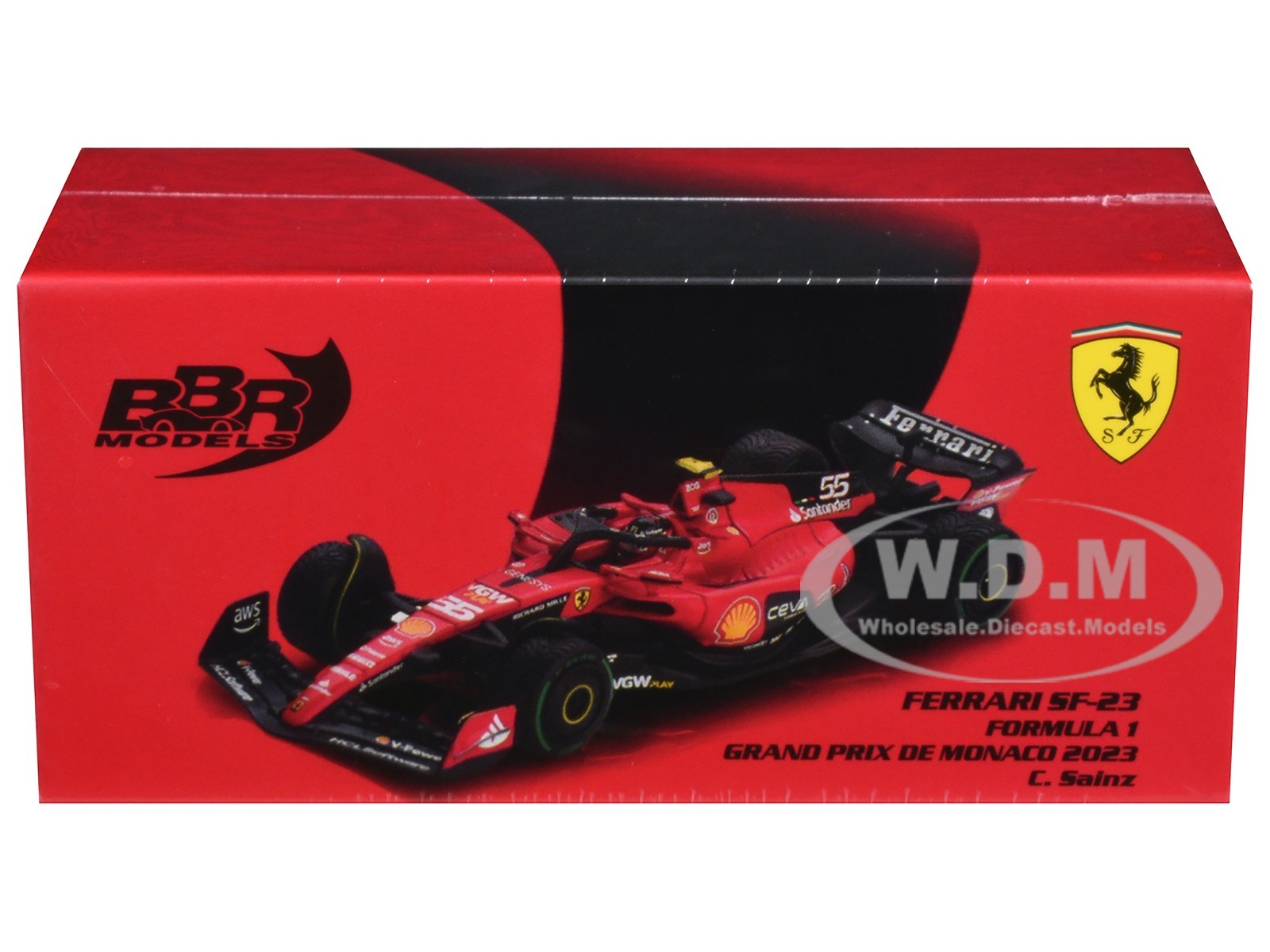 FERRARI SF-23 #55 SAINZ FORMULA ONE F1 MONACO GP (2023) 1/64 BY BBR BBRFER64023