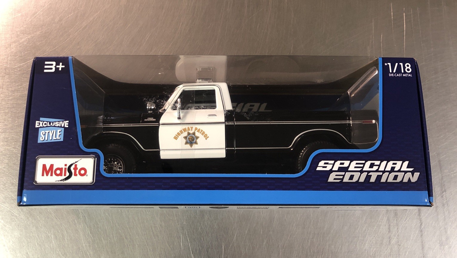 MAISTO 1979 FORD F150 PICKUP TRUCK EXCLUSIVE STYLE HIGHWAY PATROL 1/18 SCALE