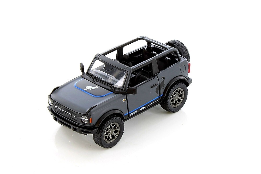 5438DFA 2022 BY KINSMART Ford Bronco Hard Top 1:34 Scale Diecast GRAY (NO BOX)