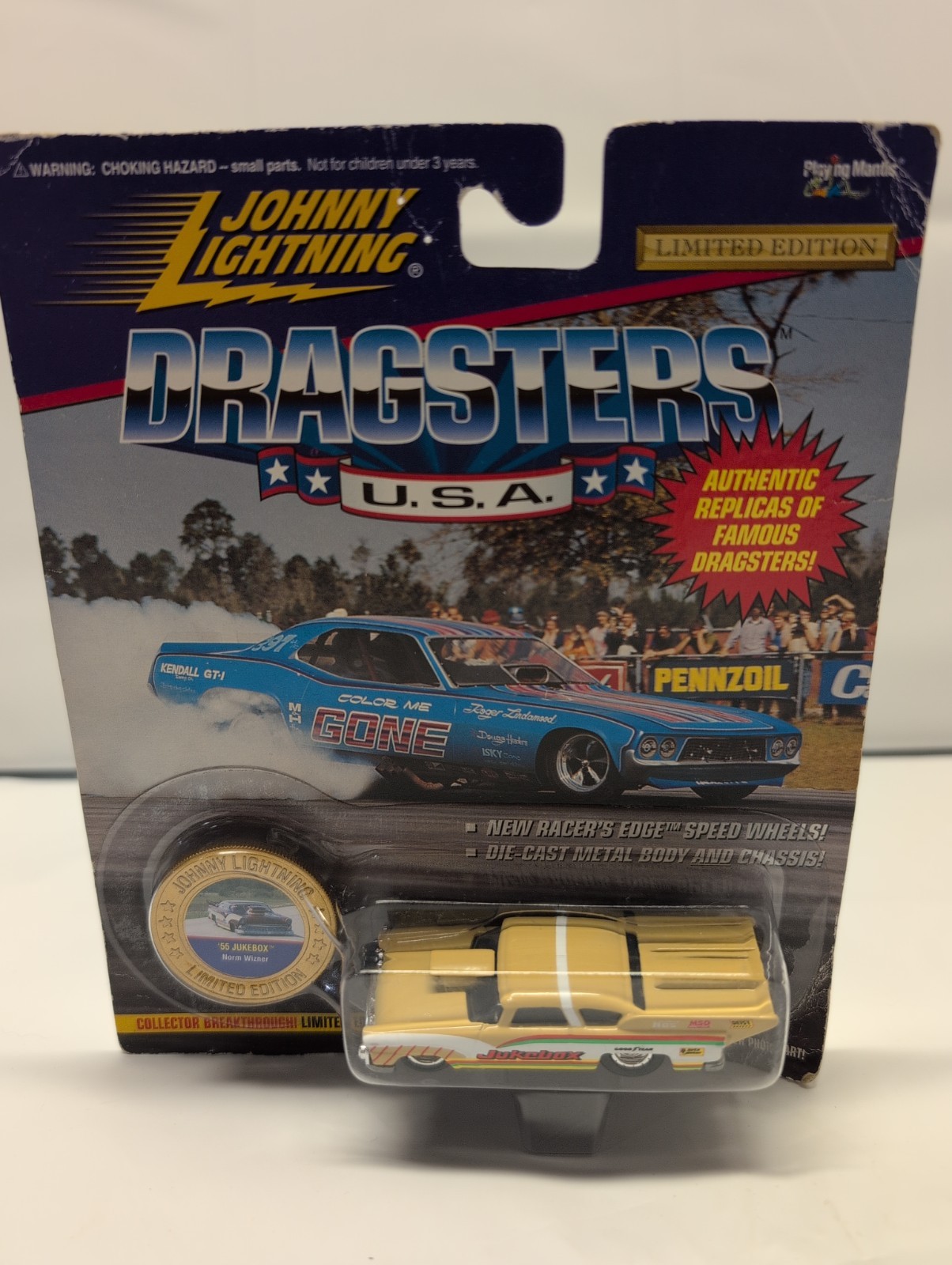 Johnny Lightning Dragsters Jukebox Norm Wisner Gold #320-100 VTG 1995 NIP