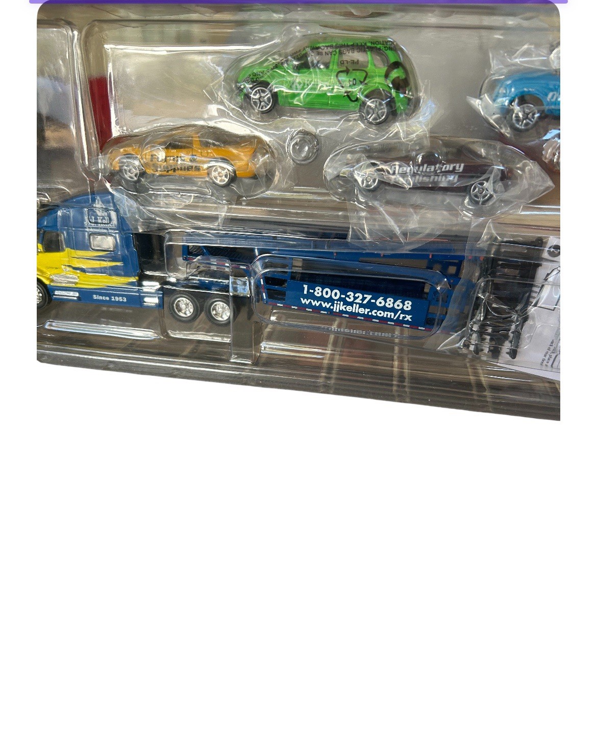 SpecCast J.J. Keller 1:64 Volvo VNL 770 Cab, Miller Multi Vehicle Transport READ