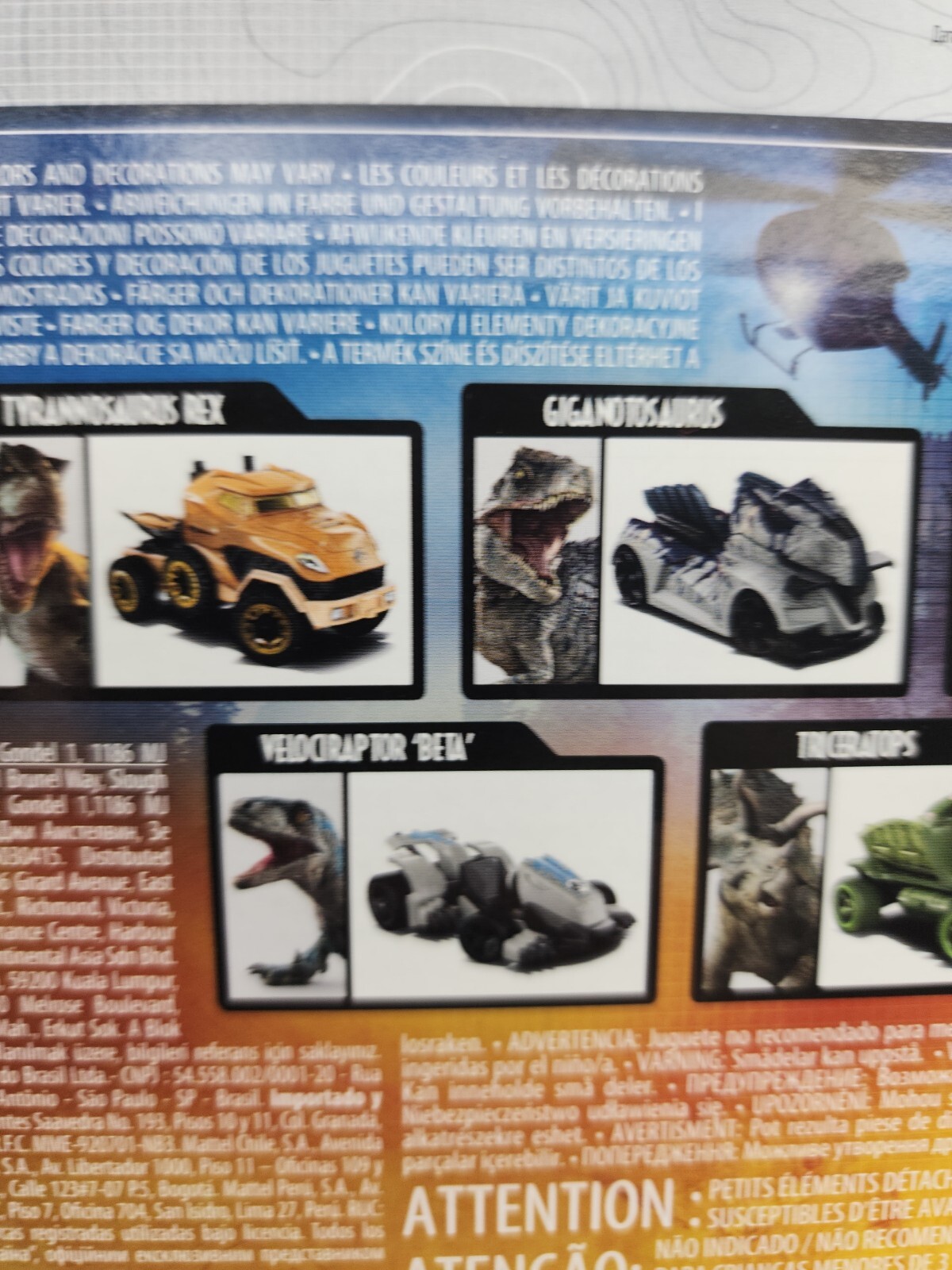 Hot Wheels Jurassic Park Dominion Character Cars 5 Pack Includes blue – NEW