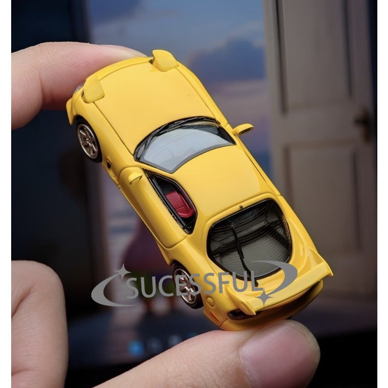 1/64 Scale JDM Mazda RX7 FD3S A-Spec Yellow Diecast Metal Car Model FH