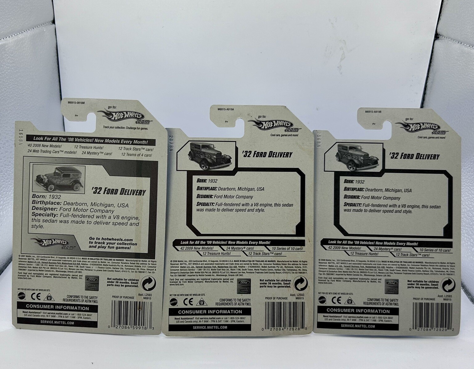 Hot Wheels All Stars ’32 Ford Delivery Truck Lot of 3 Color Variations 1:64
