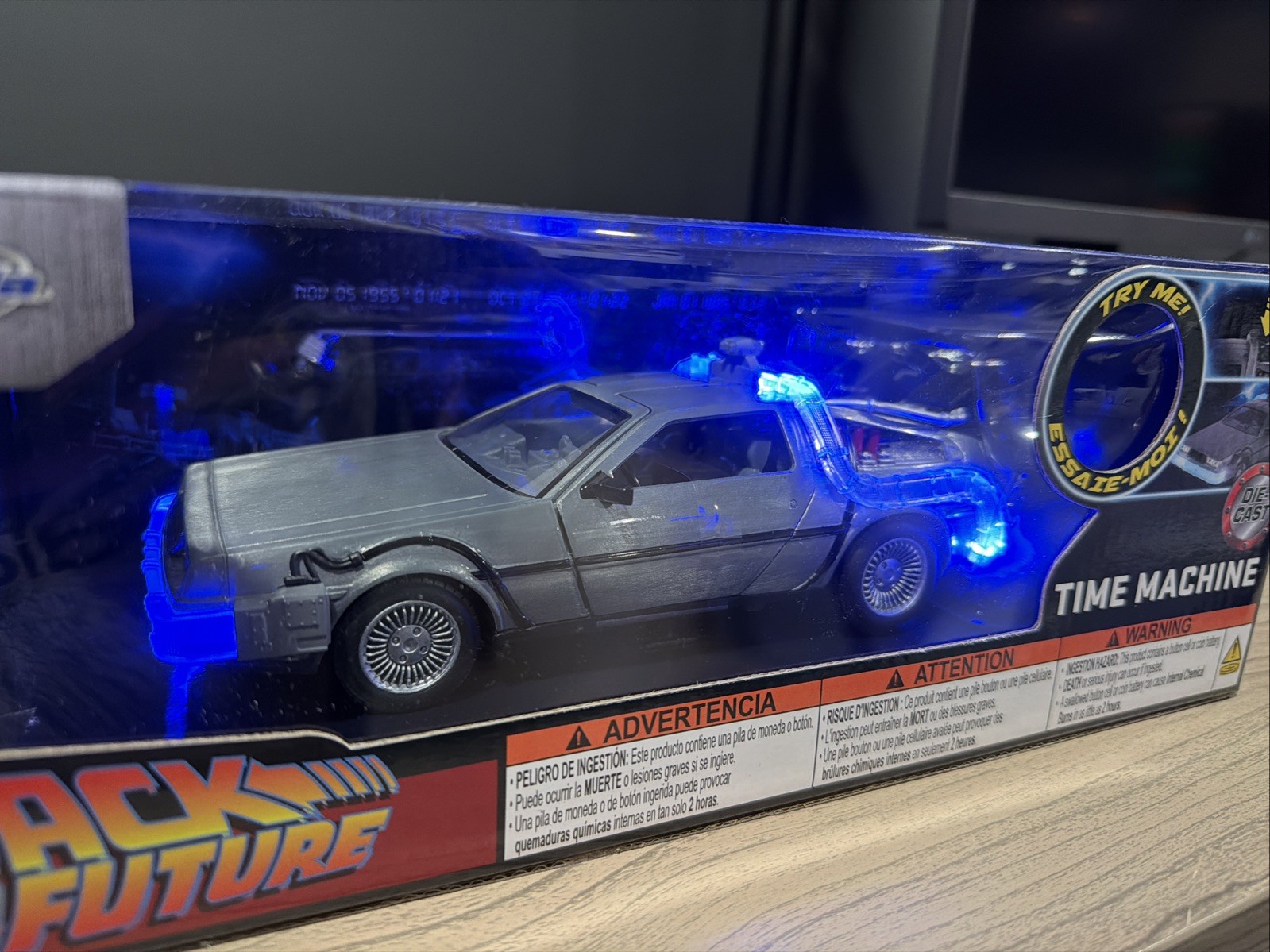 Jada Back to the Future I Classic Time Machine DeLorean light up Ships Out Fast