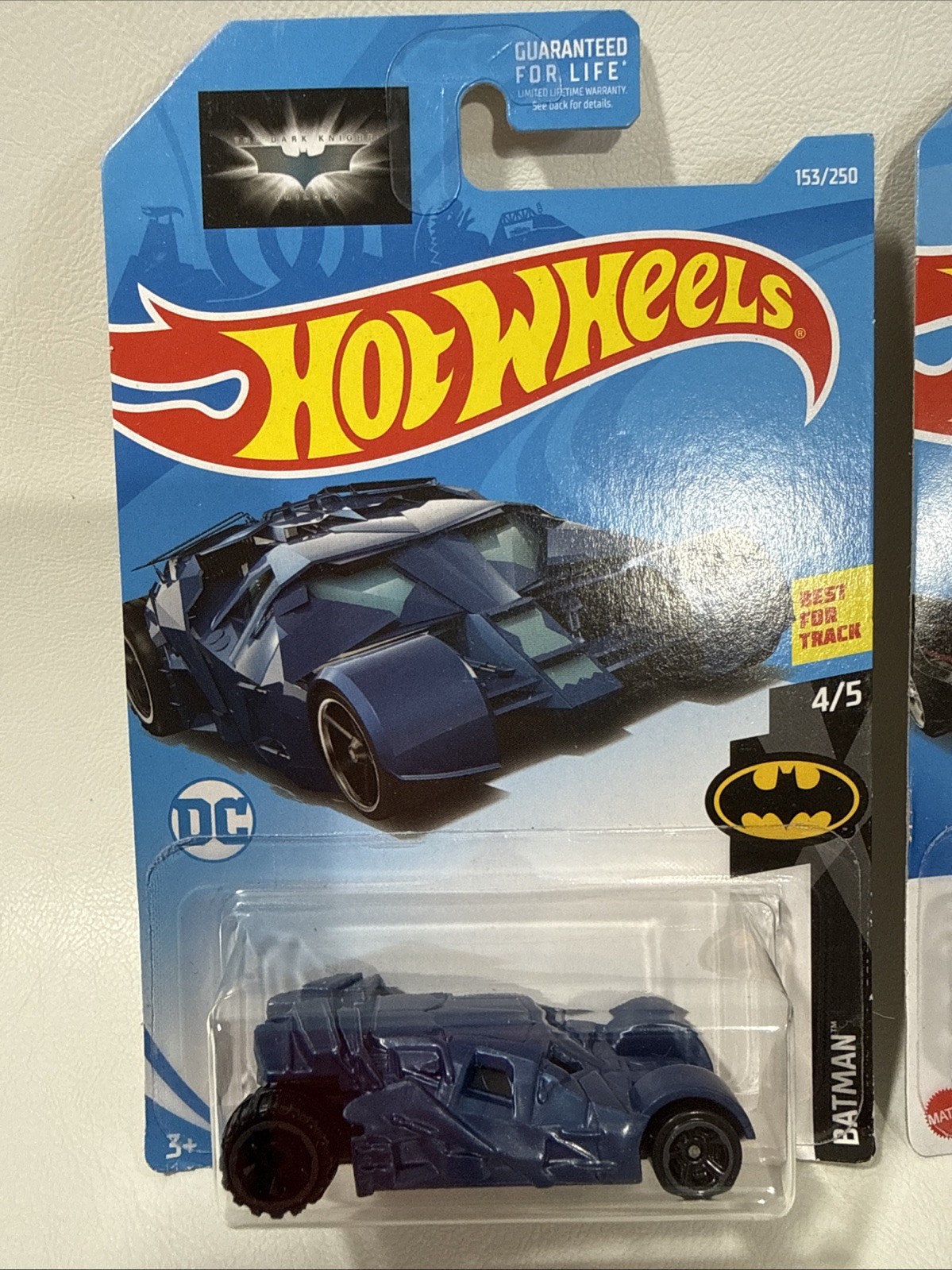 HOT WHEELS BATMAN, THE DARK KNIGHT BLUE BATMOBILE ,Tv Series Batmobile 2pcs Lot