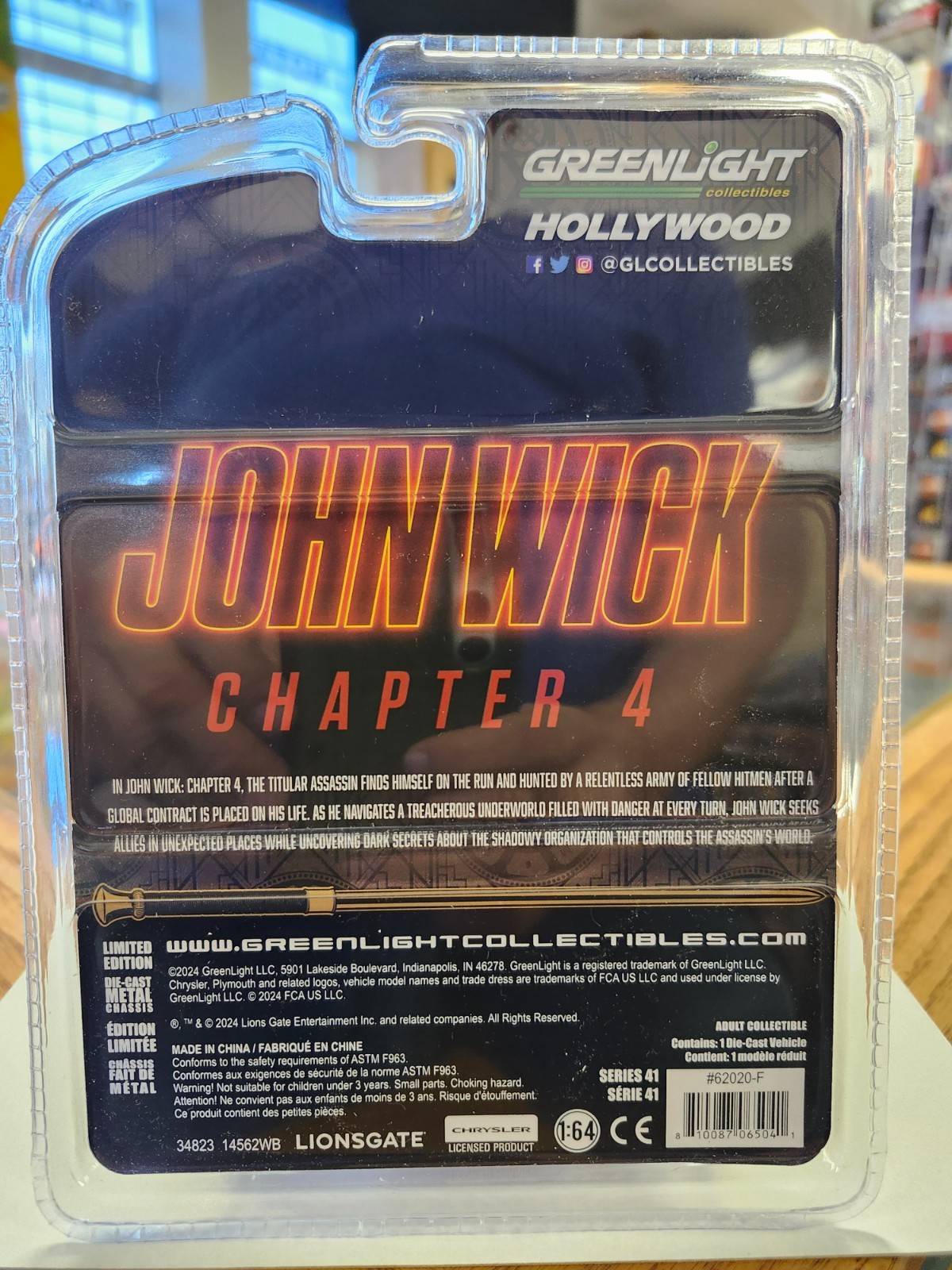 Greenlight Hollywood Series 41 John Wick Chapter 4 Plymouth ‘Cuda TARGET CHASE