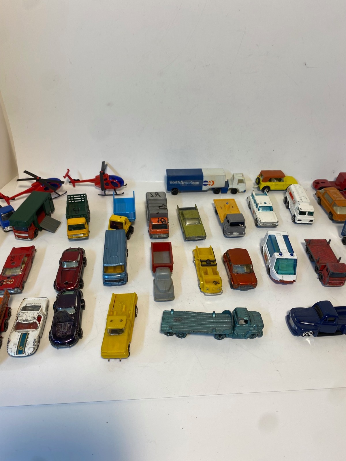 Lot of 185 Matchbox cars, trucks, and other equipment HO scale
