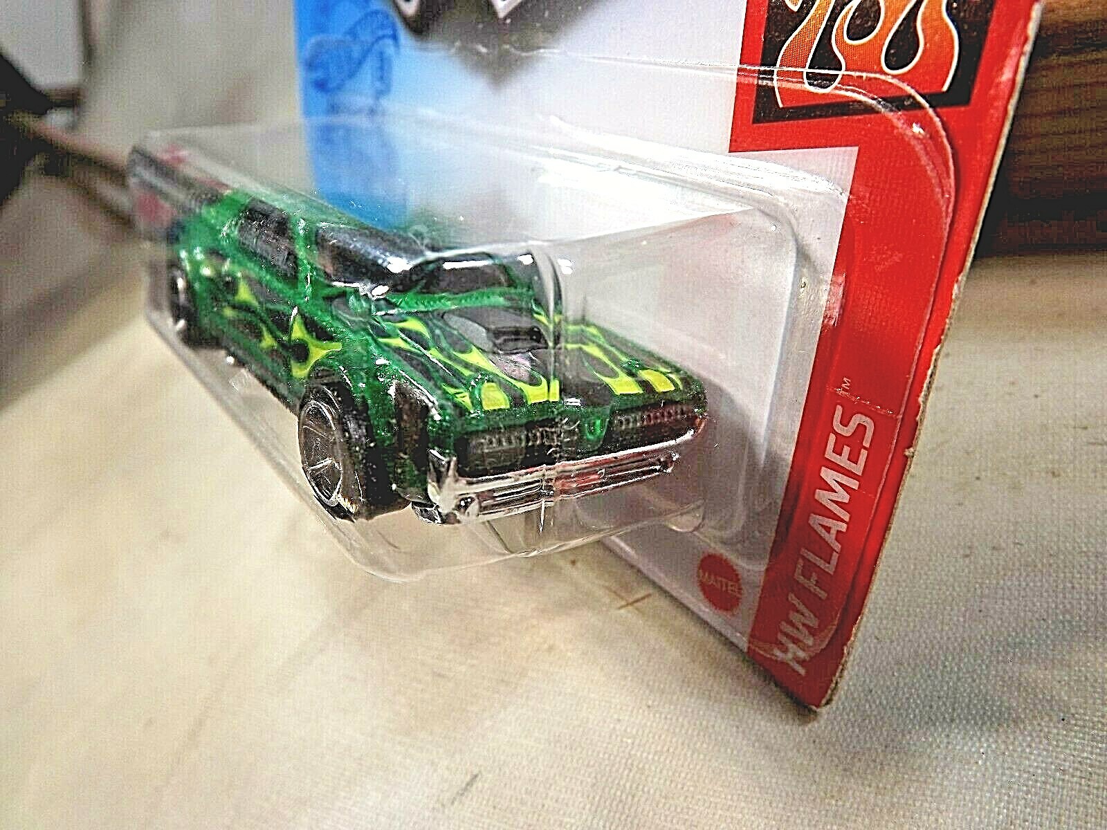 2021 Hot Wheels #207 HW Flames 2/5 ’68 MERCURY COUGAR Green w/Chrome MC5 Spokes
