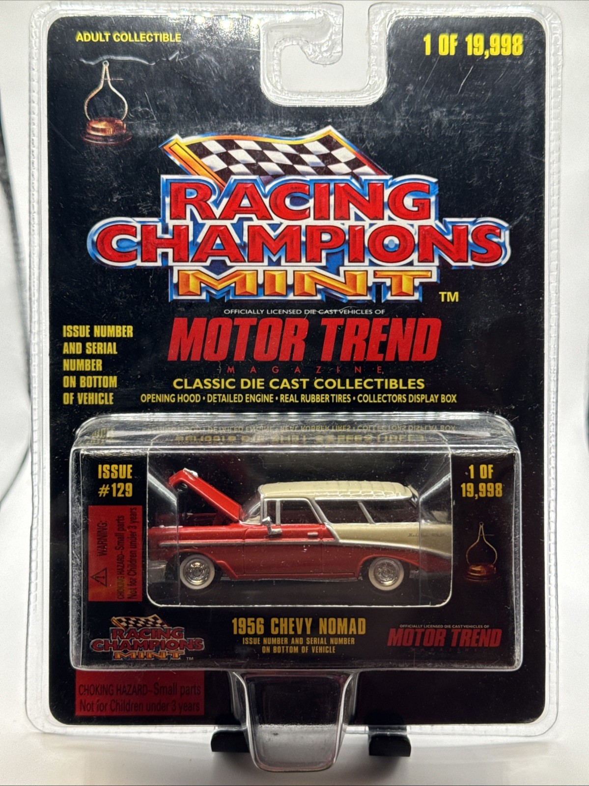 Racing Champions Mint Motor Trend 1956 Chevy Nomad Red Issue #129 Scale 1:63