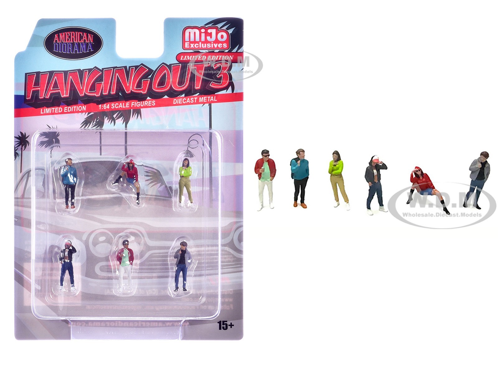 “HANGING OUT 3” 6 PC DIECAST FIGURE SET FOR 1/64 SCALE BY AMERICAN DIORAMA 2430